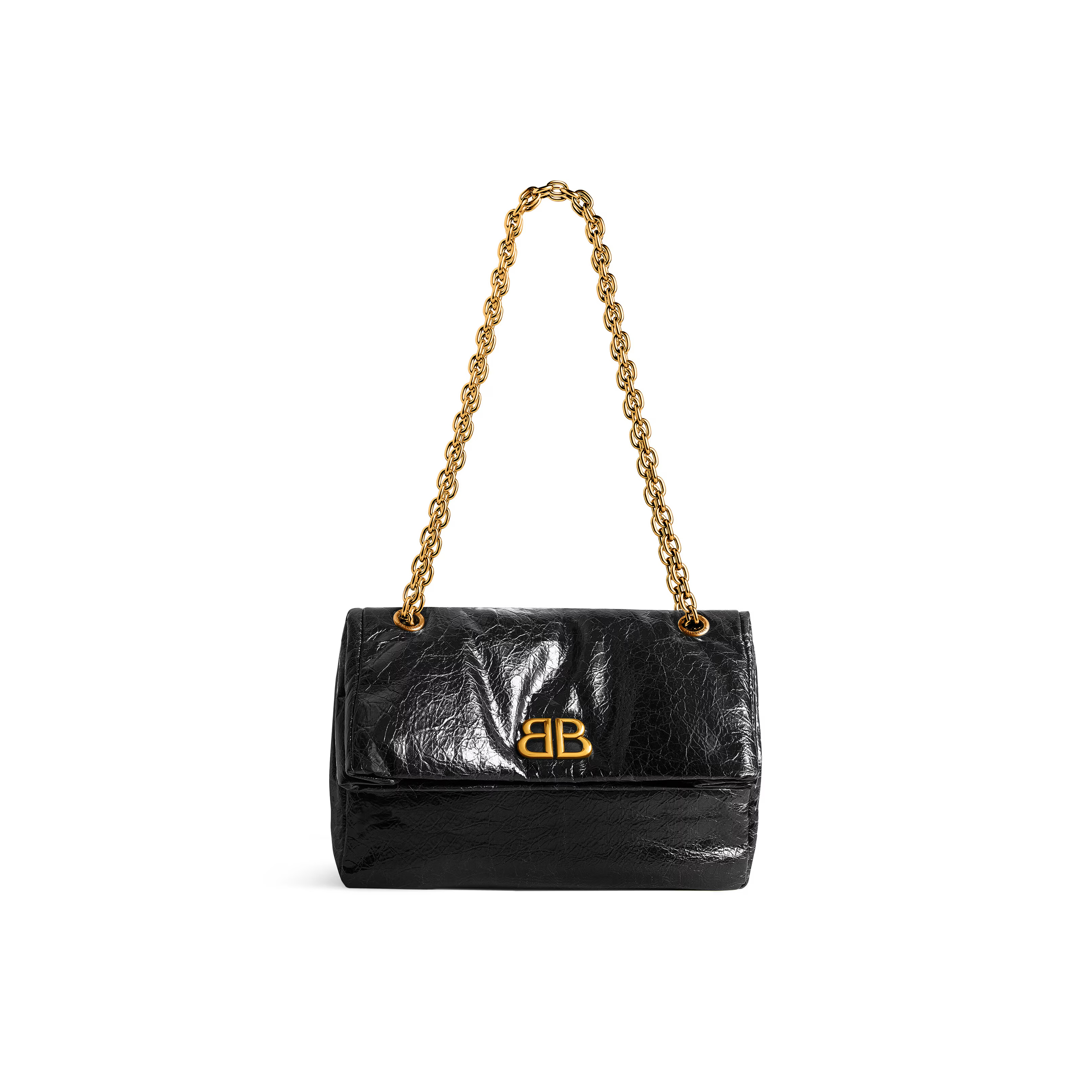 BALENCIAGA WOMEN'S MONACO BAG SMALL IN BLACK 7659662AAR81000 (27.9*18*9.9cm) BALENCIAGA WOMEN'S MONACO BAG SMALL IN BLACK 7659662AAR81000 (27.9*18*9.9cm)